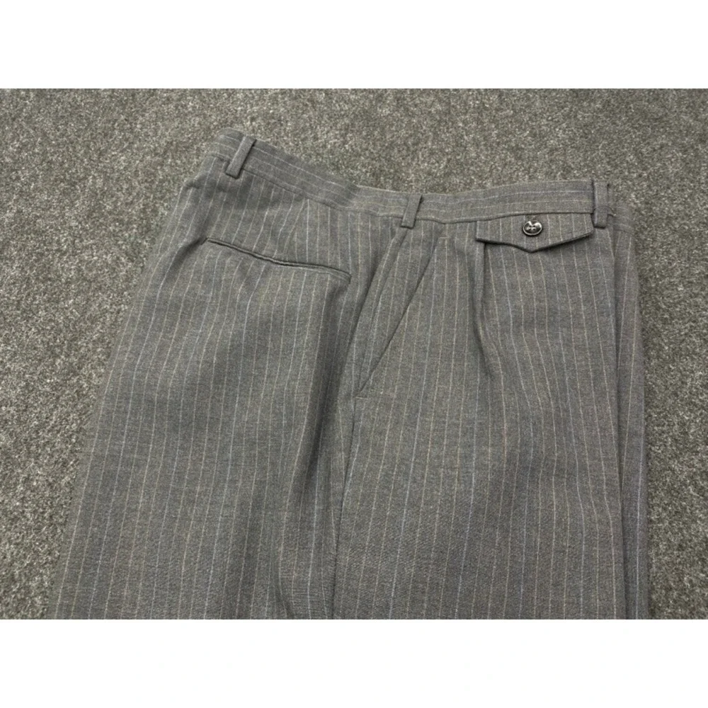 Austin Reed Pinstripe Blazer Men Size 46L Charcoal Grey Wool Blend Two Button